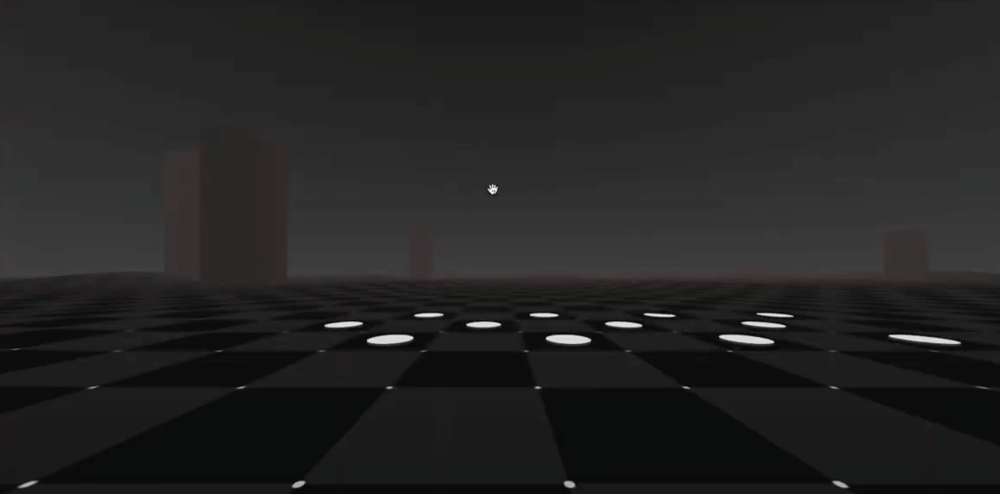 An image of one my initial VR design iterations of a multi-player checkers minimal viable product.